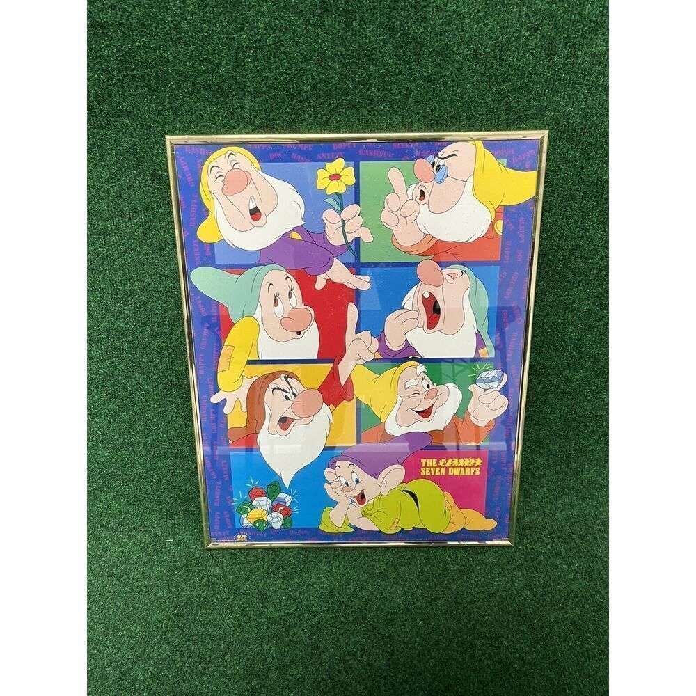 Vintage 16x20 WALT DISNEY THE SEVEN DWARFS POSTER FROM MOVIE SNOW WHITE #82269